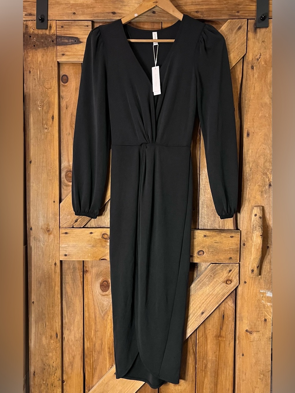 NWT Gentle Fawn Chateau Black Wrap Midi Dress XS